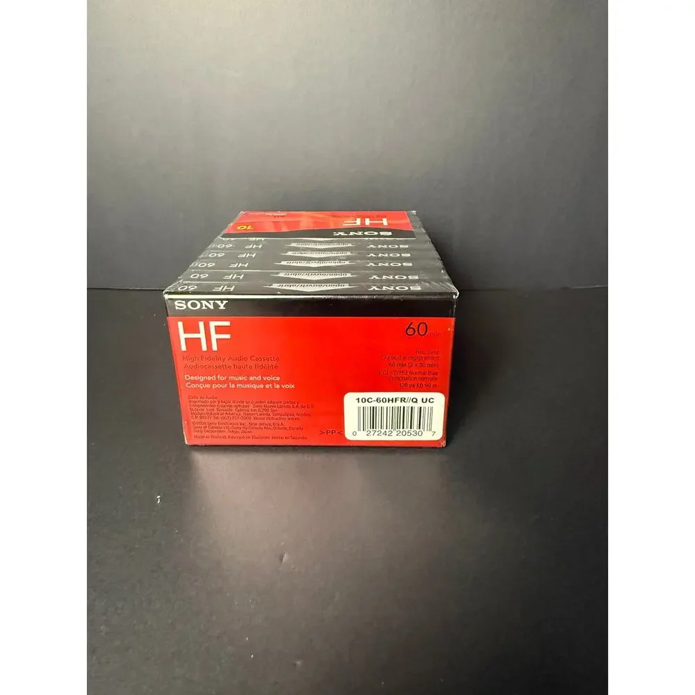 New Sony HF 60 Minute High Fidelity Normal Bias Audio Cassette Tapes 10 Pack